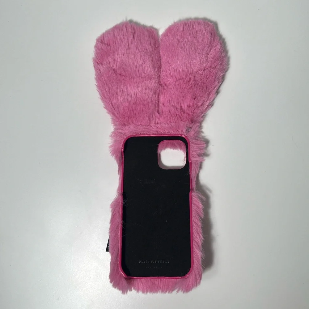 Balenciaga Fluffy Bunny Ears Crossbody iPhone 12 Cell Phone Case